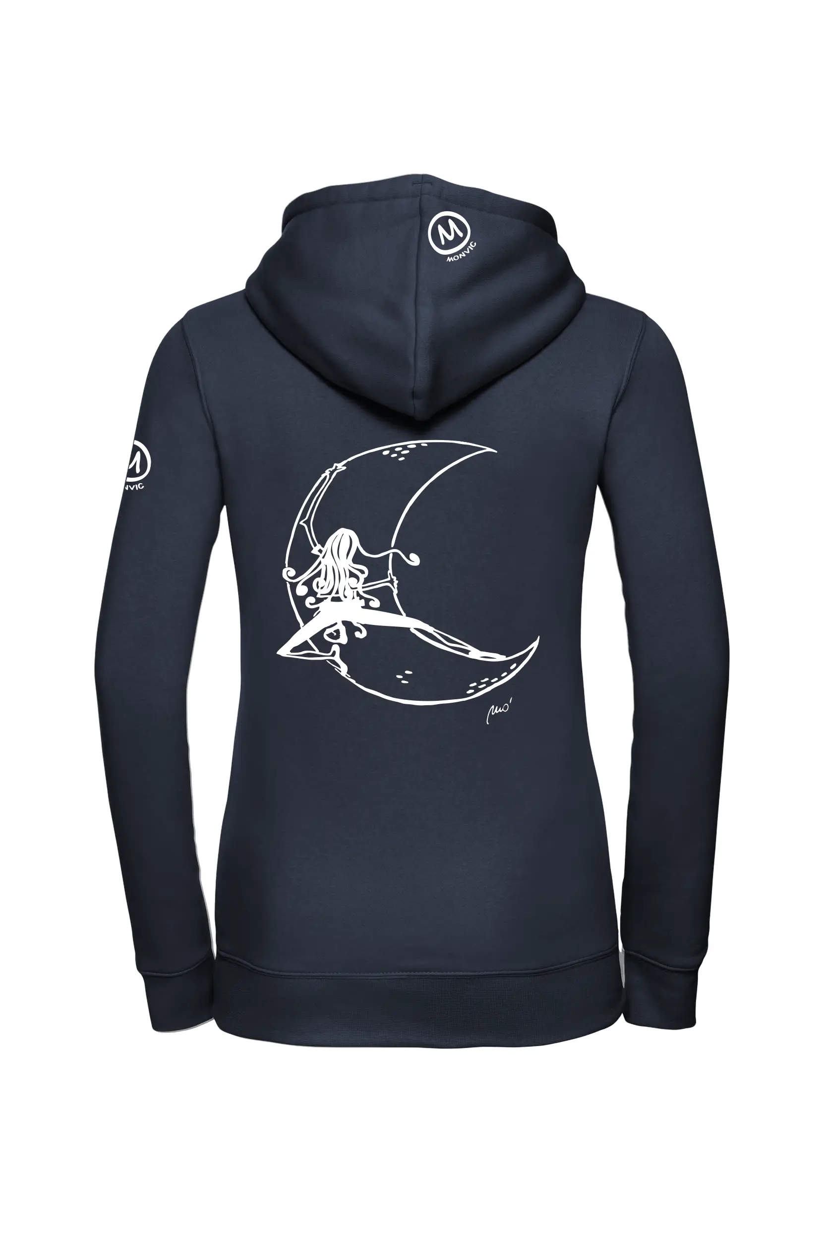 Felpa con cappuccio donna FEDRA ZIP: grafica climbing Moon ⋆ MONVIC ⋆